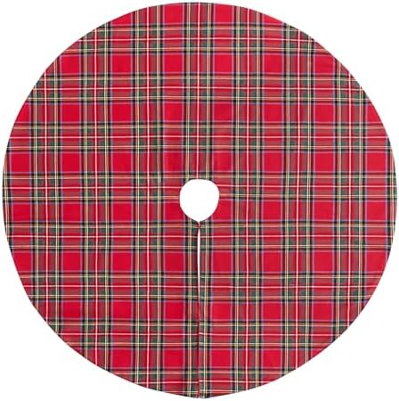 Threadmade Stowe Tartan Plaid Tree Skirt, Red - 48" W x 48" L by ElreneHomeFashions