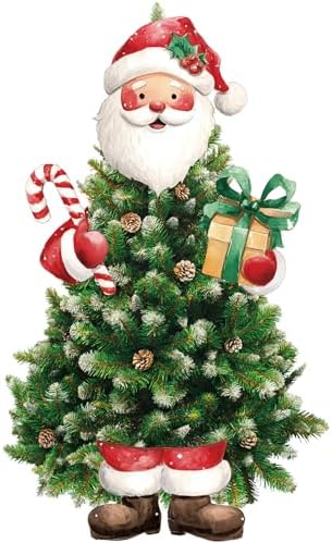 Soulchen 4 Pcs Large Christmas Tree Topper Santa Claus Christmas Tree Decorations Cute Red Santa Hat Candy Gift Box Head Arms and Legs Ornament for Xmas Gift Home Party Decor Supplies by Soulchen