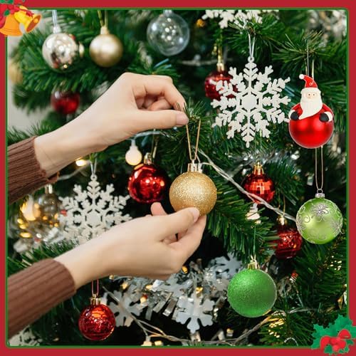 FEBSNOW 500Pcs Christmas Ornament Hanger,Snap Locking String for Tree Decor - Image 4