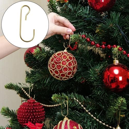 120PCS 1.18Inch Christmas Ornament Metal Hooks, Golden Bendable Hanging Hook for Christmas Tree Decoration, Party, Festival Activity, Holiday - Image 4