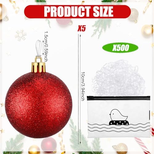 Simgoing 500 Pcs Ornament Hangers Clear Elastic Bands Non Slip for Tree - Image 2