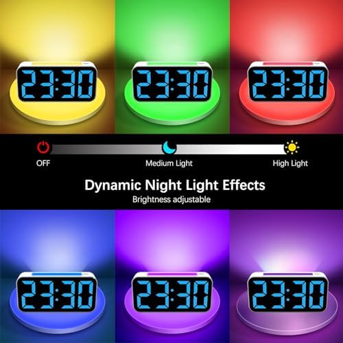 Topski Loud Alarm Clocks for Bedrooms Heavy Sleepers, Digital Clock with Night Light, Large Display, Dual Alarm, Snooze, Dimmable Bedside Alarm Clock for Kids Teens Boys Girls - Image 2
