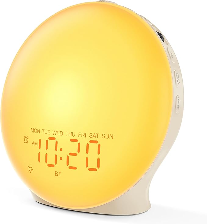 JALL Sunrise Alarm Clock White Noise Machine with 25 Nature Sleep Sounds, Fully Dimmable Clock for Bedrooms, Heavy Sleepers, 17 Light Modes, Bluetooth Speaker by JALL