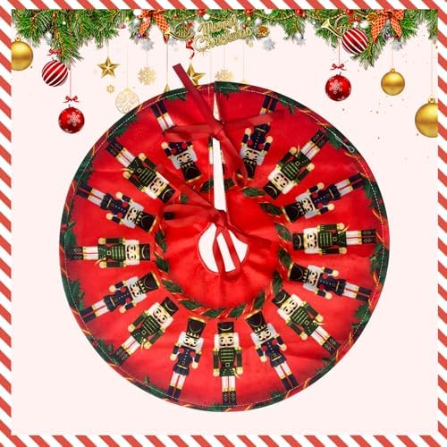15 Inch Mini Christmas Tree Skirt, Marching Nutcrackers - Image 6