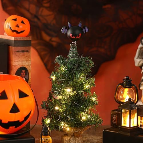 Queekay Halloween Bat Tree Topper, 4 Inch Mini Tree Ornament - Image 5