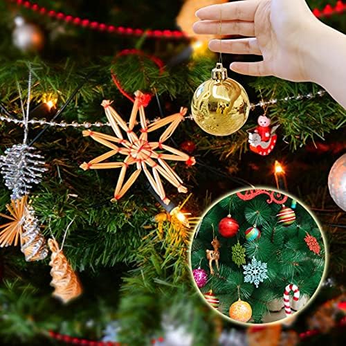 400pcs Gold Silver Red Green Ornament Hanger String,Christmas Ornaments Hook Precut Ropes with Snap Fasteners,Polyester Ornament Wire for Xmas Tree Holiday Party Hanging Decoration - Image 2