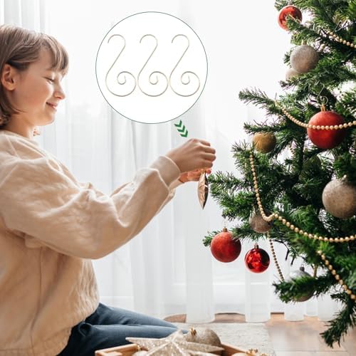 Christmas Ornament Hooks, Christmas Ornament Hangers 120Pcs, Small Metal Decorative Ornament Hooks for Xmas Tree Decorations-Gold - Image 4
