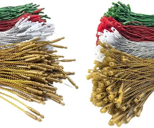 YOOHUA 604PCS 8inch Christmas Ornament Hooks, Ornament Hangers with Snap Ornament String for Christmas Tree Holiday Party Hanging Decorations Ropes Easy and Fast Locking (Gold Silver Red Green) - Image 3