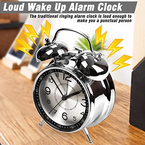 AYRELY?? Super Loud Alarm Clock for Heavy Sleepers Adults, Metal 4.5 Inches - Image 4