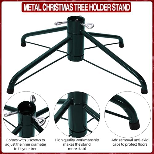 Metal Christmas Tree Stand, 16.5 Inch Folding Xmas Tree Stand Replacement Tree Stand Base for 3 Ft to 6 Ft Christmas Artificial Trees Fake Tree, Green - Image 3