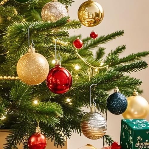 Christmas Ornament Metal Hooks Hangers, 200PCS Silver Bendable Metal Wire Hanging Hook for Christmas Tree Decoration Easter Egg Hangers Halloween Party Decoration - Image 6