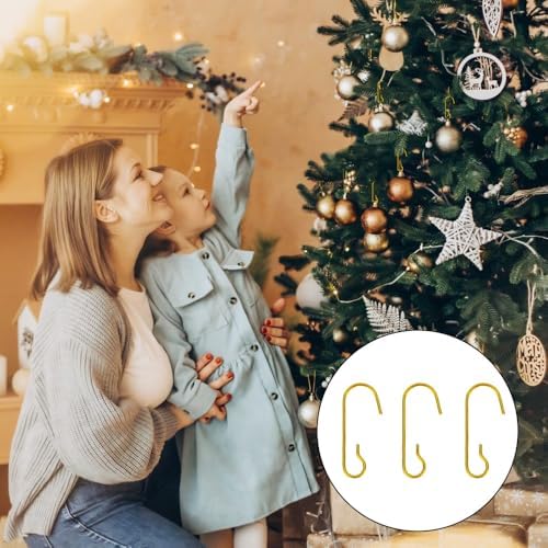 Christmas Ornament Metal Hooks Hangers, 200PCS Gold Bendable Metal Wire Hanging Hook for Christmas Tree Decoration Easter Egg Hangers Halloween Party Decoration - Image 4