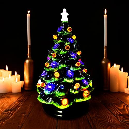 117pcs Halloween Ceramic Tree Replacement Lights Bulbs, Including Spider/Pumpkin Head/Grey Flame & 2pcs Themed Tree Tops (Including Ghost/Pumpkin King) for Decorating Holiday Trees, Etc. - Image 5