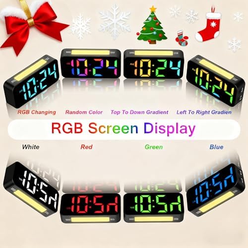 Topski Loud Alarm Clocks for Bedrooms Heavy Sleepers, Digital Bedside Clock | Plug-in, RGB Night Light, Large Display, Dual Alarm, Snooze, Dimmable, 3 Volumes - Image 3