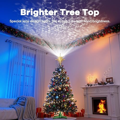 DG-Direct Christmas Tree Topper with Wide Coverage Light, Starlight Gold - Image 3