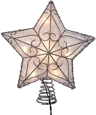 Kurt Adler UL 10-Light Metal Trimmed Capiz Inspired Star Treetop - Image 5