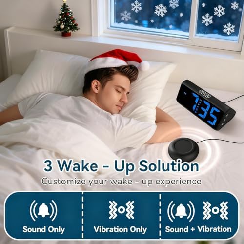 Netzu Loud Alarm Clock for Heavy Sleepers Black - Image 2