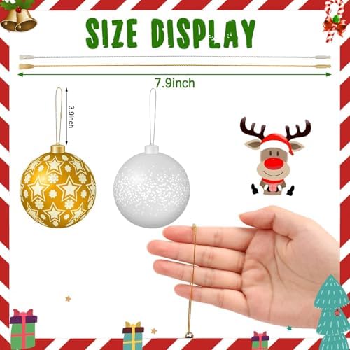 JUNEBRUSHS 600Pcs Christmas Ornament Hooks, Ornament Hangers with Snap - Image 2