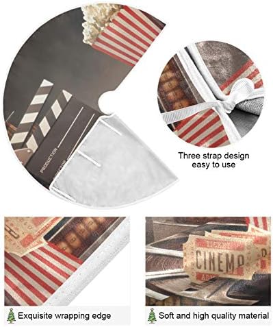 ATTX Movie Theater Popcorn Christmas Tree Skirt 35.4 inch Ornaments Xmas Tree Skirts for Christmas Holiday Decoration New Year Party - Image 2