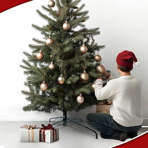 24” Christmas Tree Stand for Artificial Trees, Foldable Metal Xmas Tree Stand, Replacement Fake Christmas Tree Holder Base for 4 ft to 8 ft Trees, Fits Tree Poles up to 1.25” - Image 7