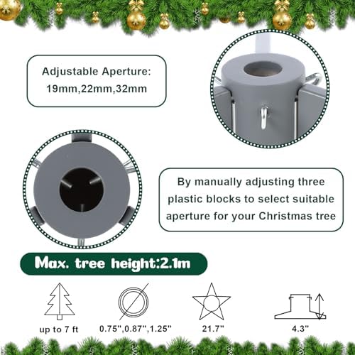 MorningRo Wooden Christmas Tree Stand Base for Artificial Trees Portable Tree Holder for Artificial Trees with 1.25 Inch Diameter Pole or Less Detachable Stand for Xmas - Image 5