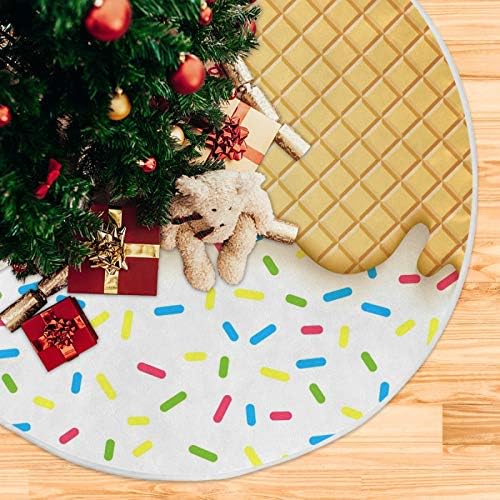 Blueangle Ice Cream Cone Christmas Tree Skirt 47.2Inch Tree Skirt for Holiday Christmas Decorations Xmas Tree Skirt Xmas Decorations - Image 5