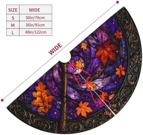 Fall Autumn Halloween Witch's Broom 30 36 48 Inch Christmas Tree Skirt Carpet Mat Funny Party Decor Supplies for Xmas Halloween Decorations Occasion - Image 4