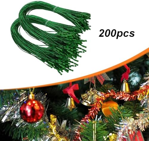 Vaveren 200 Pieces Christmas Hooks Hanger String Precut Ropes Snap Fastener Secure Ornament Attachment Polyester Suitable for Tree Decoration Holiday, Green - Image 6