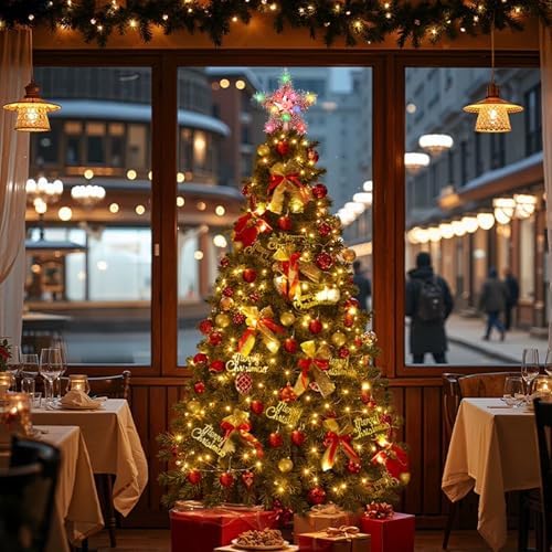 LAMPHOME 9" Lighted Star Christmas Tree Topper,Holiday Home Fit for General Size Xmas Tree,Multicolor - Image 2