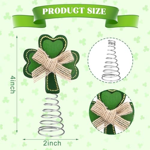 Zomiboo St Patrick's Day Miniature Tree Topper with Lucky Shamrock Decoration St Patrick's Day Ornaments Irish Theme Tree Decoration for Holiday Party Supplies Gift - Image 2