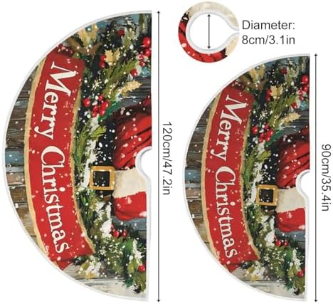 Funny Santa Claus Christmas Tree Skirt Small Xmas Tree Skirts Decorations 36 in Burlap Tree Mat Cover for 4 ft Trees Holiday Party - Image 4