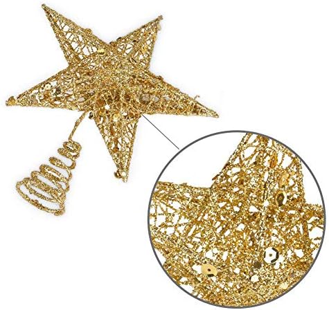 BinaryABC Iron Christmas Tree Star Topper,20cm Glittering Tree Topper - Image 3