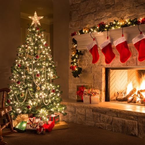 11.8?€??€? Christmas Tree Topper Rose Gold Star Treetop Toppers with 20 Lights - Image 6