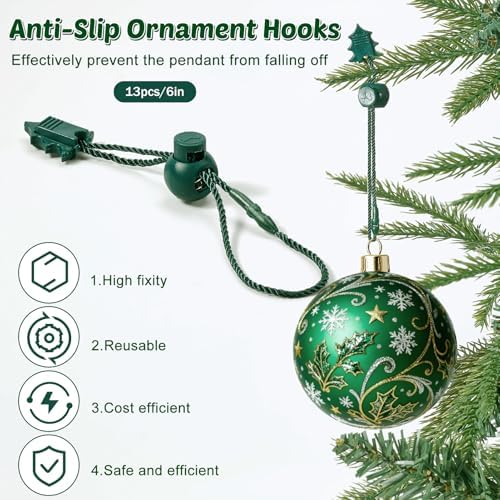 13 Pcs Ornament Hooks for Hanging Christmas Decorations, Anti-Slip Design - Image 3