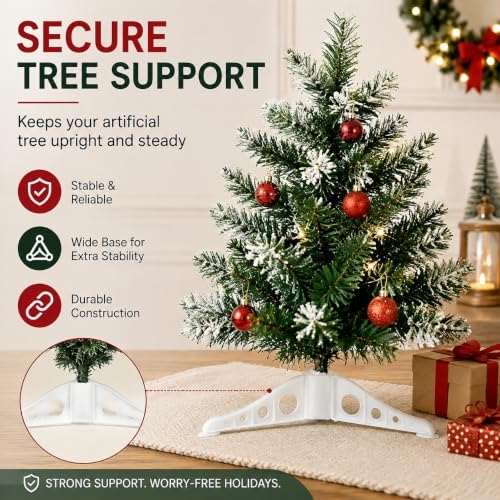 Artificial Christmas Tree Stand, Plastic Christmas Tree Legs Replacement, Small Folding Xmas Trees Stand Base Fits 0.3-0.6 Inch Tree Pole - Image 2