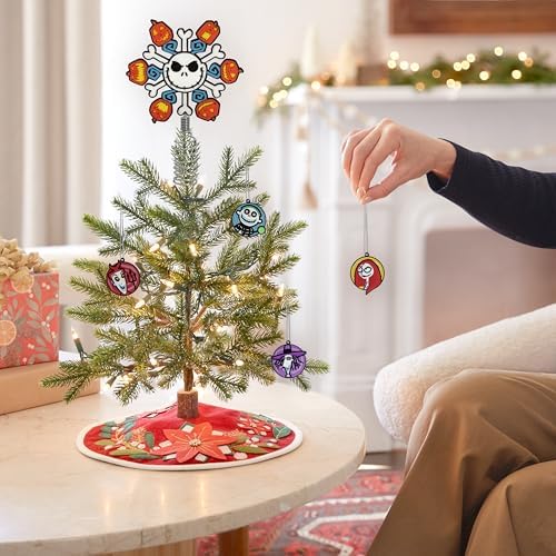 Hallmark Disney Tim Burton's Nightmare Before Christmas 5" Miniature Christmas Tree Topper and Mini Ornaments, Set of 5, Shatterproof - Image 2