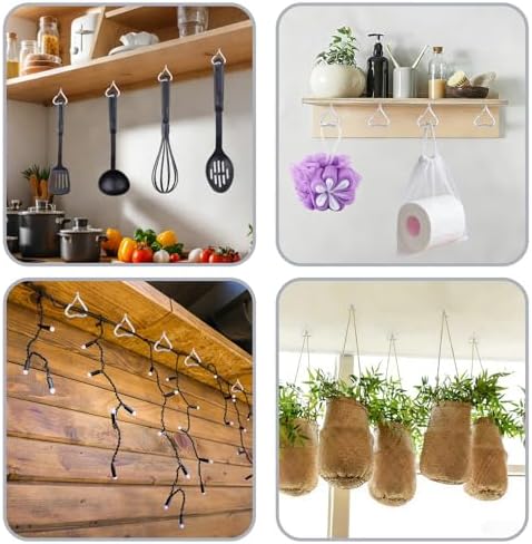 10 Pack Heart Shaped Screw Hooks for Hanging Plants, Ceiling Hooks - Image 4