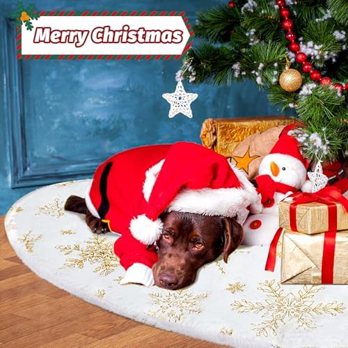 Christmas Tree Skirt, 36 inches White Christmas Tree Skirts - Image 6