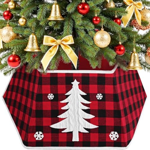 EverMerry Christmas Tree Collar, 26?€??€? Christmas Tree Skirt Decorations Stand, Foldable Willow Skirt Ring for Artificial Trees Decor Base Cover & Holiday Decor & Party (Red & Black Plaid) by Unknown