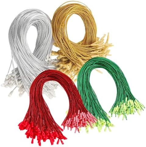 400 Pcs Christmas Ornament Hangers String Snap Lock Tag Fastener Clothing Hang Tag String Gift Price Tag Rope Ornament Ribbon Hook Rope Clothes Tag Strings Decorative Hanging String Multi Color by GSHLLO