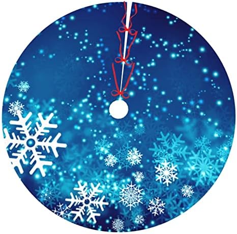 Christmas Tree Skirt Snowflake Blue Xmas Winter 36 Inch for Xmas New Year Nightmare Before Christmas Decorations Lobby Home by DADABULIU