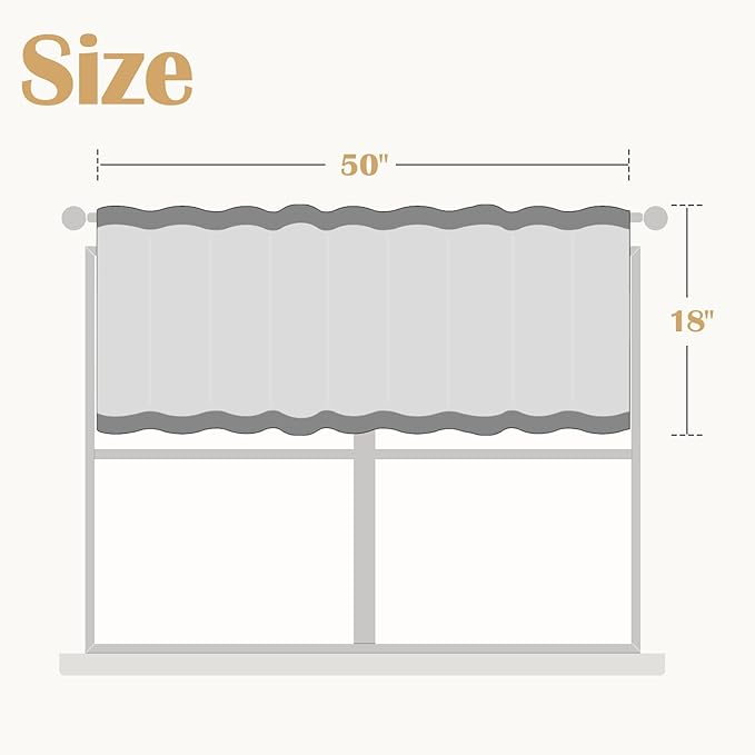 jinchan Linen Floral Valance Double Layer Kitchen Window Curtain Green Flower on Beige Valance for Living Room Cafe Farmhouse Light Filtering Rustic French Country Sage 18 Inch Rod Pocket 1 Panel