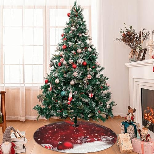 Christmas Tree Skirt Christmas Red Ball Winter 36 Inch for Xmas New Year Nightmare Before Christmas Decorations Lobby Home - Image 6