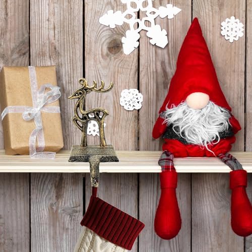 2 Pieces Reindeer Christmas Stocking Holder Christmas Hooks Skid Mantel Hooks Hanger for Fireplace Free Standing Christmas Decorations - Image 7