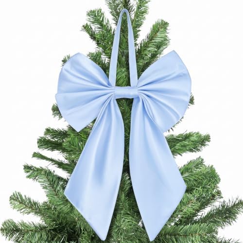Janinka Blue Christmas Tree Topper Bow 22" Big,Polyester by Janinka