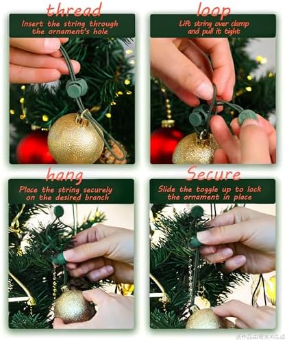 Ornament Hooks – Essential Christmas Tree Decorating Hangers Great Xmas Ornament Hooks for Hanging Christmas Decorations 35 PCS(Green) - Image 4