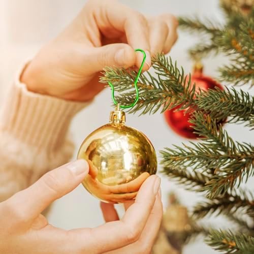 Ornament Hooks, 100 Pack Ornament Hangers for Christmas Trees, Hooks for Ornaments Christmas Tree Decorations, Green - Image 2