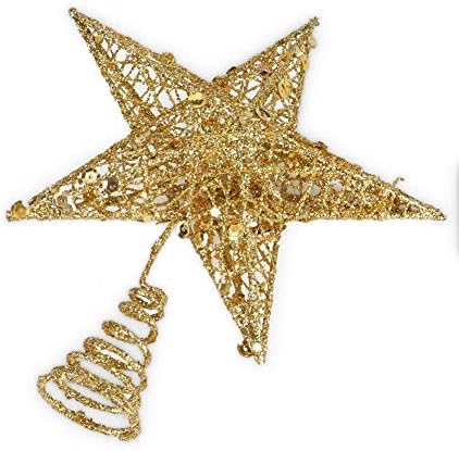 BinaryABC Iron Christmas Tree Star Topper,20cm Glittering Tree Topper - Image 4