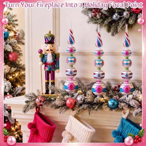 Roowest 16'' Bright Vintage Glass Christmas Trees Topper Retro Decor - Image 5