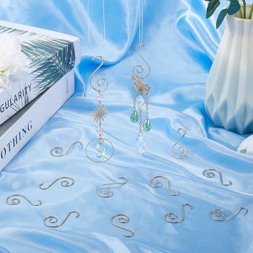 1 Box 100Pcs Christmas Ornament Hooks Gold Chandelier Crystal Wire Hooks Chandelier Replacement Part Metal Hook Pin S Shape Hanger for Christmas Tree Ball Holiday Party Decoration Hanging - Image 4